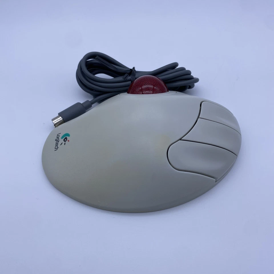 Logitech Trackman T-CH11 Marble Wheel USB Trackball Mouse Scroll Tested Working! - Image 2 of 4