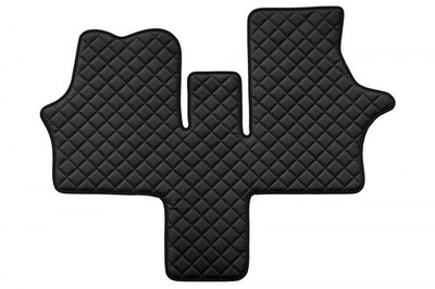 Black Floor Mats Eco Leather for Mercedes Vito 1 (1996 - 2003) Left Side Drive