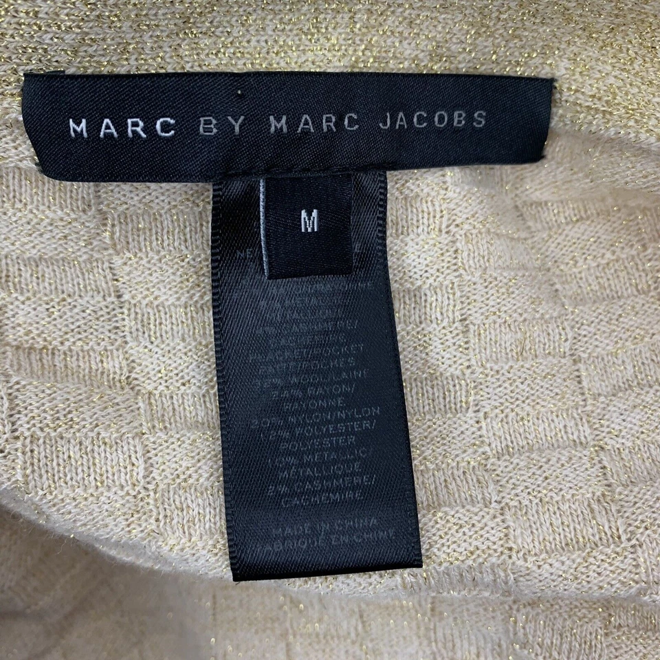 Cárdigan Suéter Marc Marc Jacobs Talla M Dorado Seda de Maíz Multi Lana Mezcla Cachemira Foto 3 de 4