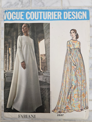 Vintage 1960s Vogue Couturier Dsign Fabiani 2537 Dress Size 12 Bust 34 Uncut FF