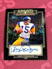 ‼️2026 Leaf Metal Armed & Dangerous Vince Ferragamo Auto #1/2 LA Rams Football