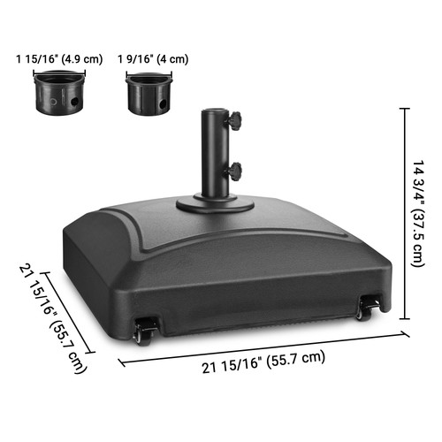 Patio Umbrella Base Stand 4 Wheels 88Lbs Weighted Fill Water Sand Market Outdoor - 第 7/9 張圖片