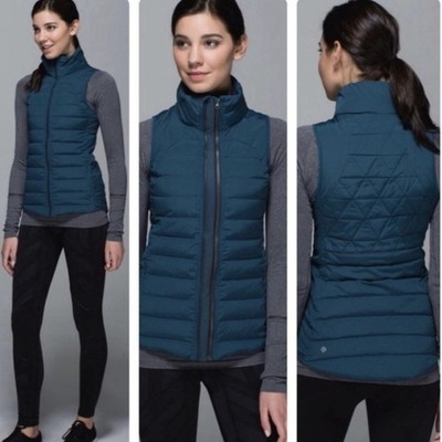 LULULEMON Fluffed Up Down Filled Vest Size 4 In Alberta Lake Teal