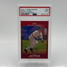 2007 Topps Chrome - Derek Jeter #260 Red Refractor /99 PSA 9