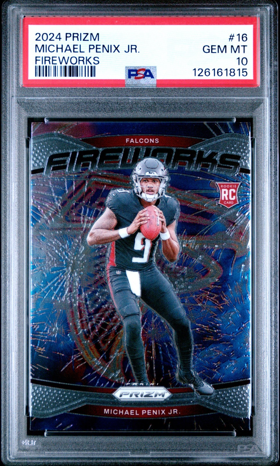 2024 Panini Prizm MICHAEL PENIX JR Fireworks Silver Prizm Rookie PSA 10 RC #16
