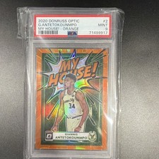Panini Donruss Optic My House! Orange Prizm Giannis Antetokounmpo #2 PSA 9 /39