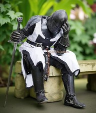 Medieval Blackened Templar Armor Set   Full Body Knight Suit for Cosplay, LARP 