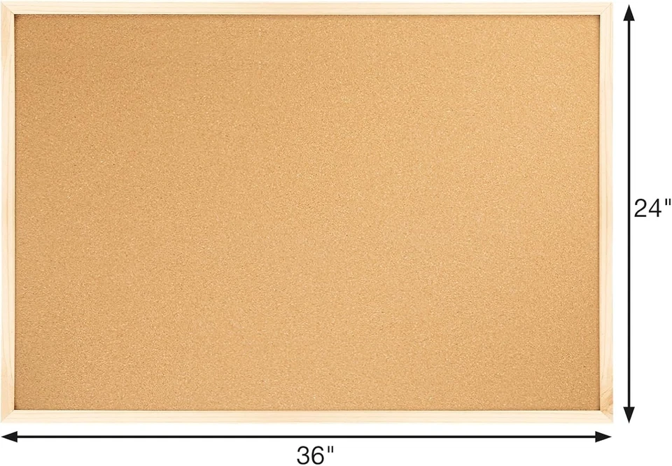 High-Density Cork Board 24''x36'' with Stylish Oak Frame for Home & Office - Image 4 of 4