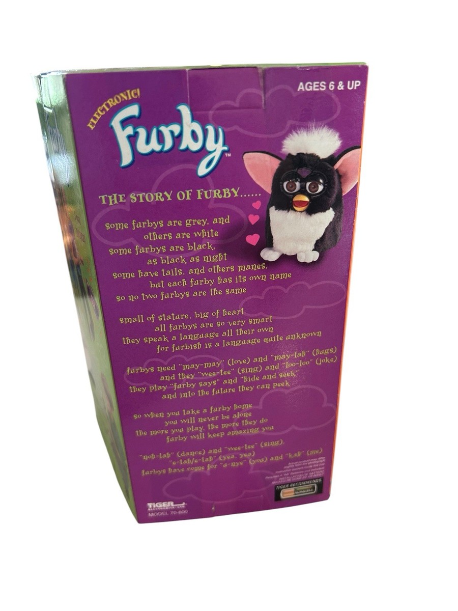 VINTAGE 1998 MOUSE GRAY + WHITE FURBY GRAY EYES 70-800 NEW SEALED