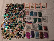 Large Lot Of Crafting Sequins, Spangles, Jewel Stones