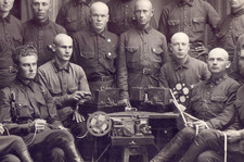 Operatore telegrafico militare dispositivo codice Morse foto identificata 1930 Armata Rossa