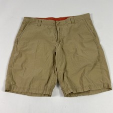 Columbia Shorts Mens 34 Khaki 10 Inch Inseam Cotton Chino Hiking Outdoor