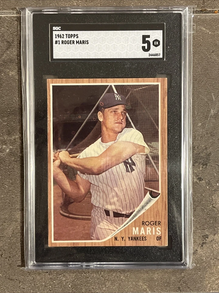 🔥⬛️Roger Maris⬛️🔥1962 Topps #1 SGC 5 EX Vintage HOF Yankees - Image 4 of 4