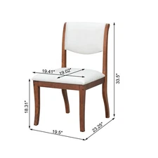 Walnut Dining Table Set:39.4" Round Table + 2 Chairs - Traditional Solid Wood Ki