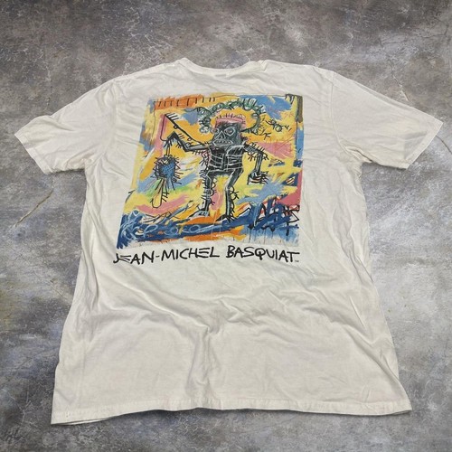 Jean Michel Basquiat Shirt Men's Size M Untitled (Fishing) White Graphic Design