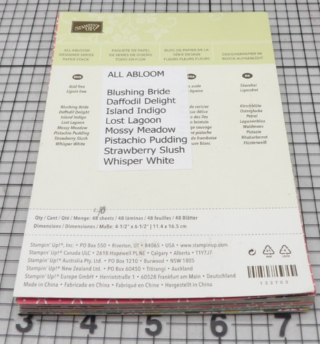 Stampin Up All Abloom Designer Series Paper Stack 4.5"x6.5" 40 Sheets