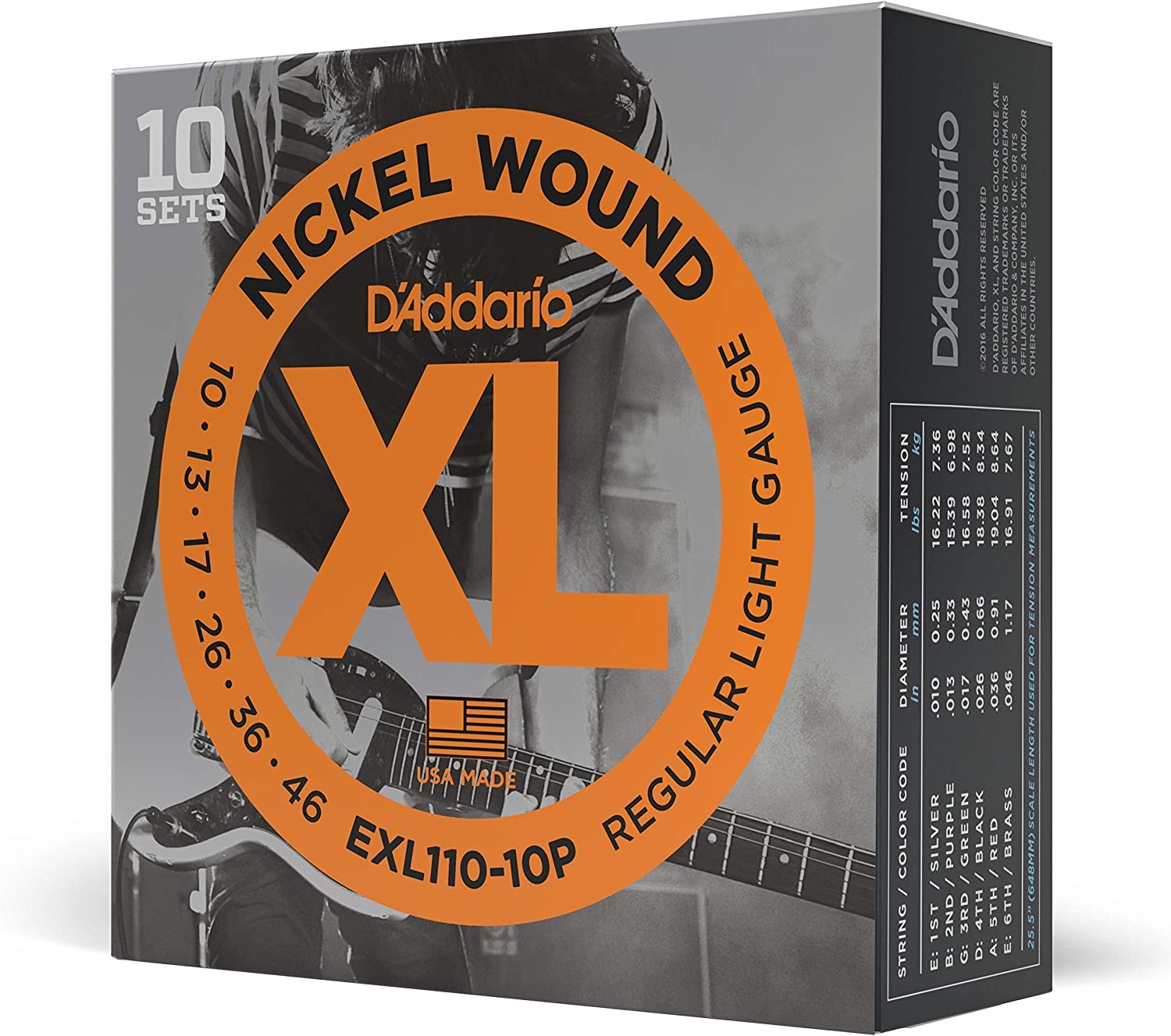 D'Addario EXL110-10P Pro 10 Set Pack Electric Guitar Strings 10-46