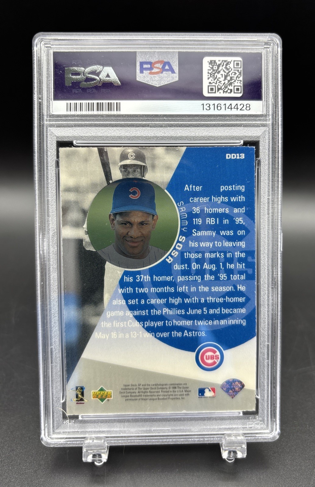 SAMMY SOSA 1996 Upper Deck Diamond Destiny SILVER #DD13 PSA 6 Graded view 2