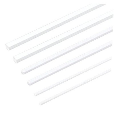 60pcs ABS Plastic Square Solid Bar Rods 1/2/3mm White ABS Plastic Square Tube
