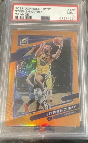 2021 Donruss Optic Stephen Curry #128 Orange PSA 9 006/199