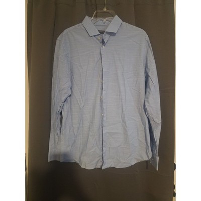 Angelo Litrico Light Blue Pinstripe Dress Shirt, Men's Large 41/42 Button Down