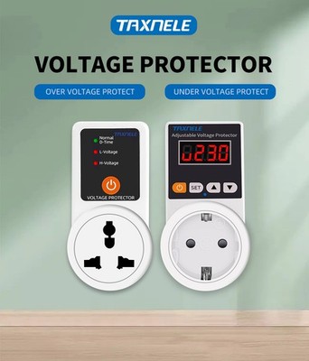 Automatic Voltage Protector Socket 220V 16A Power Surge US/EU/UK Plug Adjustable