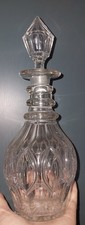 Georgian Anglo-Irish Triple Ringed, "Eyed" Glass Decanter Diamond Stopper 1800's