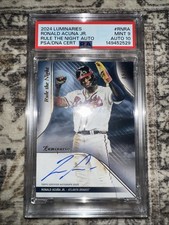 2024 Topps Luminaries Rule the Night Autographs Ronald Acuña Jr. #RN-RA PSA 9/10