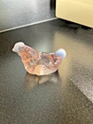 Fenton Glass Mini Miniature Hen Chicken Pink Slag Signed Don Fenton 1996 - Cute