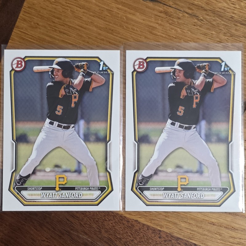 (2) 2026 Bowman - Wyatt Sanford 1st Bowman #BP-66 (RC) 🔥💪  Pittsburgh Pirates