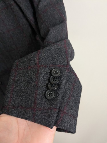 Banana Republic Tweed Blazer Men's 40R Gray Vitale Barberis Canonico Working Cuf - Picture 11 of 17