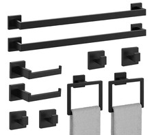 Juego 10 Accesorios de Ba o Negro Mate Acero Inoxidable SUS304 Montaje Pared