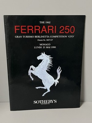 1962 Ferrari 250 GTO #3607 GTO Berlinetta Sotheby's 1990 Monaco Auction Catalog