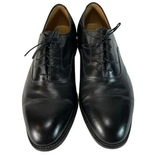 Johnston & Murphy Mens Black Leather Cap Toe Oxford Dress Shoes Size 12 EEE