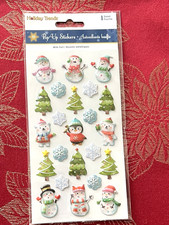 NEW - CHRISTMAS SNOWMAN FRIENDS WINTER WONDERLAND PUFFY STICKERS