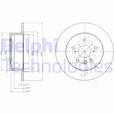2x DELPHI Disque de frein Arrière pour TOYOTA Camry Berline (V4) 281mm BG4268