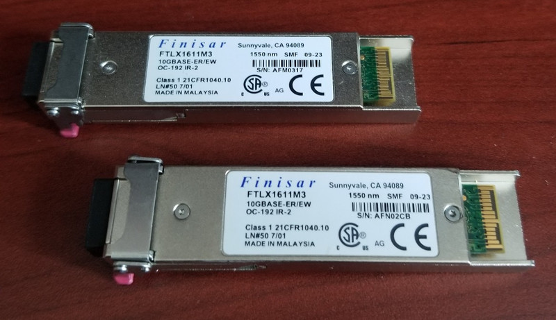FINISAR FTLX1611M3 10GBASE -ER/EW 1550nm SFP Module x 2