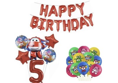 Super Wings 5. Geburtstag Party Luftballons Kinder Deko Alter 5 Luftballon Mädchen Jungen