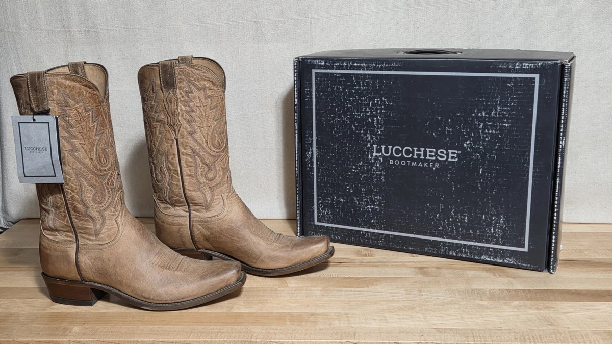 Bottes Cowboy Lucchese Vintage - Cuir Marron - Taille Homme 8 - État Occasion