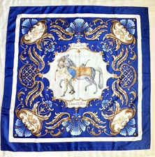 Hermes Scarf with Tag carre90 Turkish Horse silk 100% made in France Used