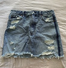 ABERCROMBIE FITCH Women's Blue Zoe Natural Rise A-Line Skirt 29 8