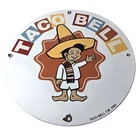 Vintage Taco Bell Sign - Porcelain Restaurant Fast Food Diner Gas Pump Sign