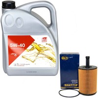 MotoröL Set 5W-40 5 Liter + ÖLfilter SH 4771 P FüR Seat Cordoba Skoda Fabia I VW