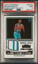 2023-24 Contenders Brandon Miller Rookie Ticket Swatch Insert #RTS-MIL PSA 9