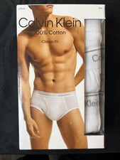 Calvin Klein Briefs Mens White Classic Fit 3 Pack 100 Cotton