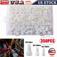 350PCS 22-10 AWG Closed End Terminal Copper Core Crimp Cap Nylon Wire Connectors