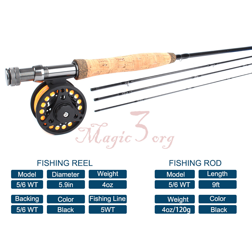 9FT Rod Reel Combo Outfit Fly Fishing Complete Full Kit Carry Bag