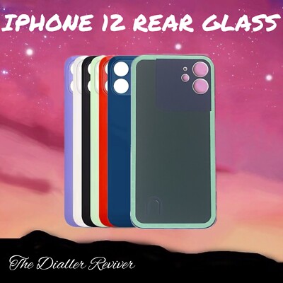 Für iPhone 12 - alle Farben - Rückseite Backglas Ersatz mit großem Kameraloch
