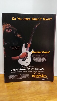 KRAMER FLOYD ROSE VINTAGE GUITARS VINTAGE PRINT AD 11 X 8.5 01090