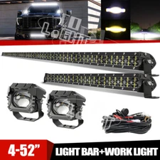 52'' LED Light Bar + 22'' + 4" Pods Combo Kit For Ford F-150 F-250 F-350 F-450